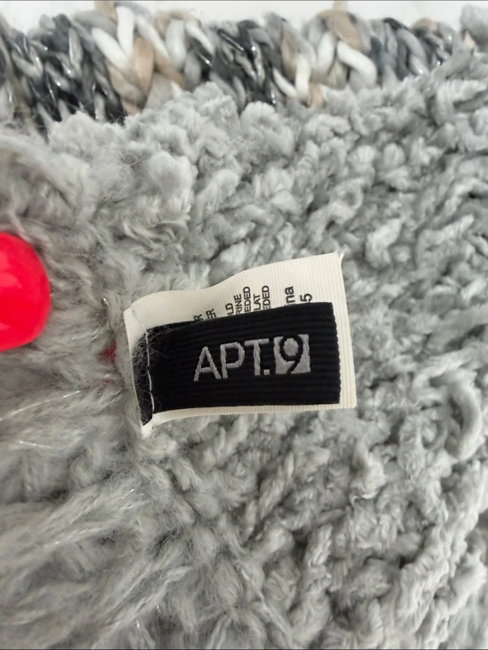 Apt. 9 Gray Knit Scarf with Multicolor Marled Panel